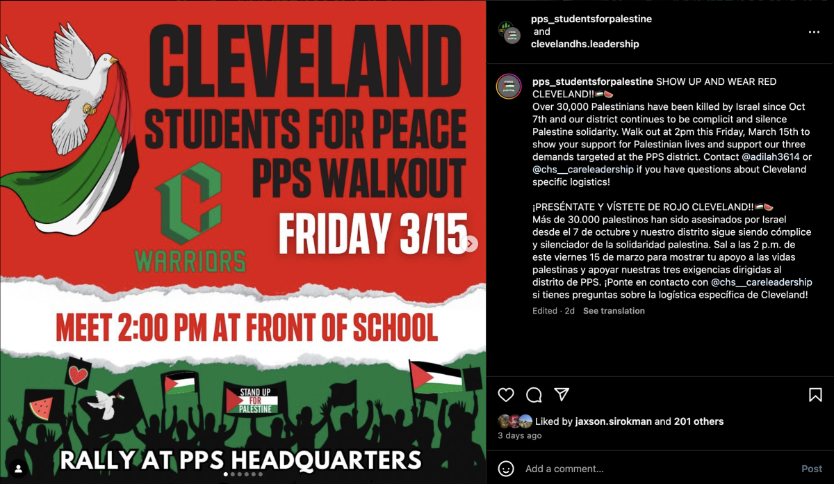 Joint post from Clevelandhs.leadership and PPS_Studentsforpalestine 